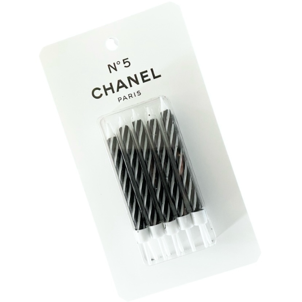 Chanel No 5 Black & White Birthday Candles